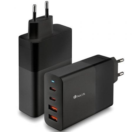 NGS Cargador de Pared GaN2 100W 2xUSB-C y 2xUSB-A Negro NGS Cargador de Pared GaN2 100W 2xUSB-C y 2xUSB-A Negro
